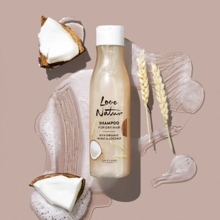 Šampon na suché vlasy s bio pšenicí a kokosem Love Nature 250ml